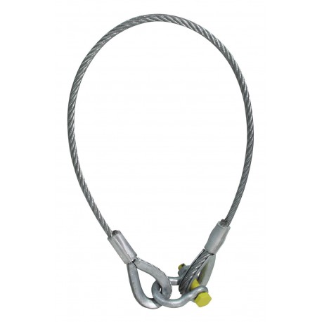 Safety bond , Lifting rope 1500x10mm w. shackle -400kg Eurolite
