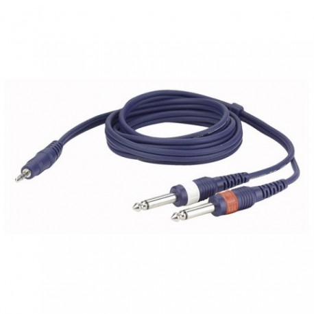 Cablu audio Jack 3.5 stereo la 2 Jack 6.3 mono DAP Audio FL-313-3m