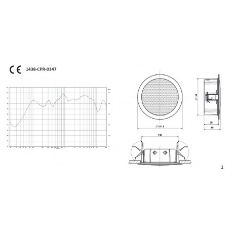 Difuzor de plafon 100V, EN-54-24 Paso X-DLE06-EN