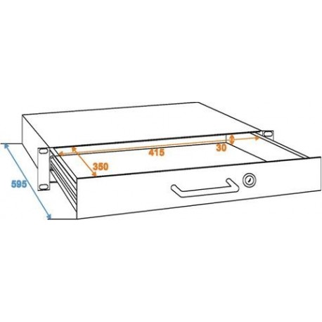 Sertar rack 1U cu incuietoare Omnitronic