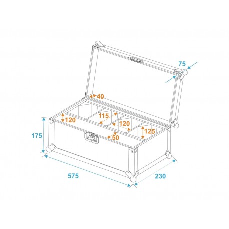 Flightcase 4x AKKU TL-3 TCL Trusslight Roadinger