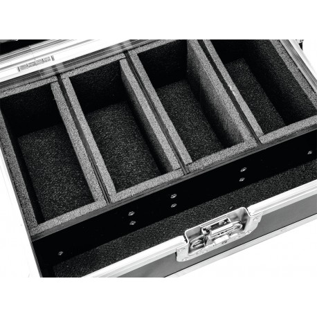 Flightcase 4x AKKU Flat Light 1 Roadinger