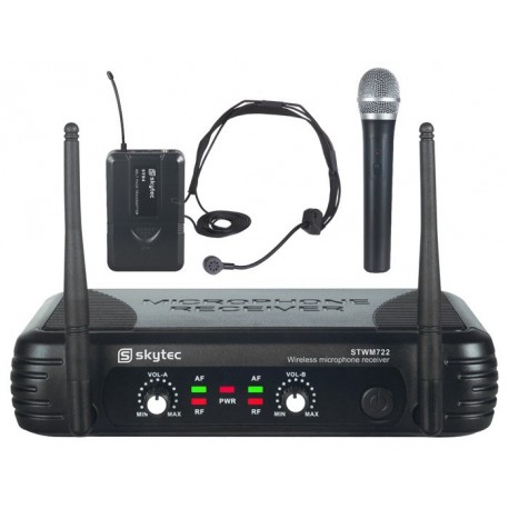 Set microfon + lavaliera wireless Skytec STWM722C