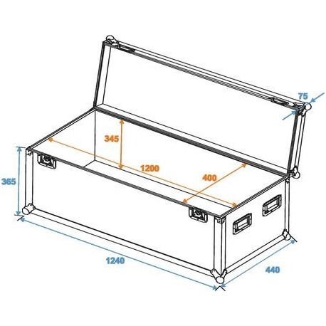 Flightcase universal Case Pro 120x40x40cm, Roadinger 30126915