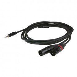 Cablu audio Jack 3.5 stereo la 2 XLR tata (3 poli, balansat), DAP Audio FLX-46150-1.5m