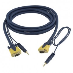Cablu conector VGA + Audio la VGA + Audio ,1.5 m , DMT FV-36150-1.5m