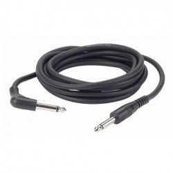 Cablu audio nebalansat Jack 6.3 mono la Jack 6.3 mono 90° Black , 1.5 m , DAP-Audio FL-10150-1.5m