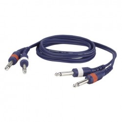 Cablu audio 2 Jack 6.3 mono la 2 Jack 6.3 mono, 3 m , DAP-Audio FL-223-3m