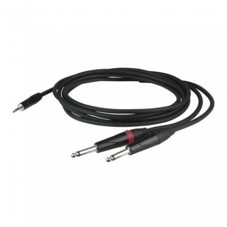 Cablu audio Jack 3.5 stereo la 2 Jack 6.3 mono, 3 m , DAP-Audio FLX-313-3m