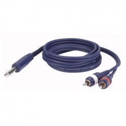 Cablu audio Jack 6.3 stereo la 2 RCA tata, 3 m , DAP-Audio FL-353-3m