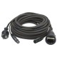 Cablu combi Schuko/XLR mama la Schuko/XLR tata, 20 m Audio / Power, Black jacket, DAP-Audio FP-0920B-20m