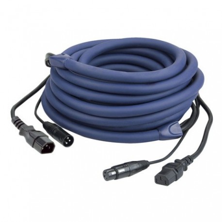 Cablu combi IEC/XLR tata la IEC/XLR mama, 1.5 m DMX / Power, DAP-Audio FP-12150-1.5m