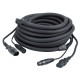 Cablu combi IEC/XLR tata la IEC/XLR mama, 3 m DMX / Power, Black jacket, DAP-Audio FP-123B-3m
