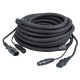 Cablu combi IEC/XLR tata la IEC/XLR mama, 10 m DMX / Power, Black jacket, DAP-Audio FP-1210B-10m