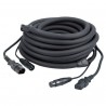 Cablu combi IEC/XLR tata la IEC/XLR mama, 10 m DMX / Power, Black jacket, DAP-Audio FP-1210B-10m