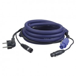 Cablu combi Schuko/XLR tata la Powercon/XLR mama, 10 m DMX / Power, DAP-Audio FP-0610-10m