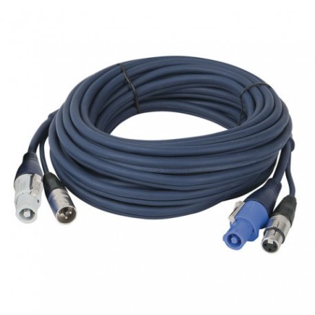 Cablu combi Powercon/XLR tata la Powercon/XLR mama, 1.5 m DMX / Power, Showtec 90481-1.5m