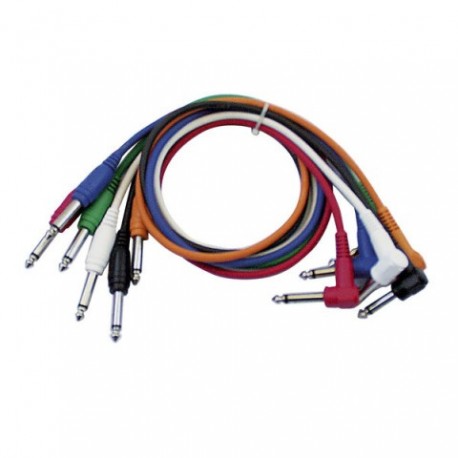 Set 6 cabluri Jack 6.3 mono la Jack 6.3 90°, 1.30 m , DAP-Audio FL-1490-1.30m