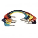 Set 6 cabluri Jack 6.3 90° mono la Jack 6.3 90° mono, 0.30 m , DAP-Audio FL-4130-0.30m