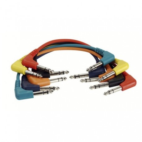 Set 6 cabluri Jack 6.3 90° stereo la Jack 6.3 90° stereo, 0.30 m , DAP-Audio FL-4230-0.30m