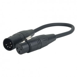 Cablu DMX XLR tata 5 pini la XLR mama 3 pini, 0.25 m, DAP-Audio FLA-36-0.25m