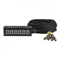 Cablu multicore Cobra 6 XLR tata la 6 XLR mama, 3 pini, 10 m black, DAP-Audio D-951510-10m