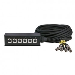 Cablu multicore Cobra 6 XLR tata la 6 XLR mama, 3 pini, 15 m black, DAP-Audio D-951515-15m.