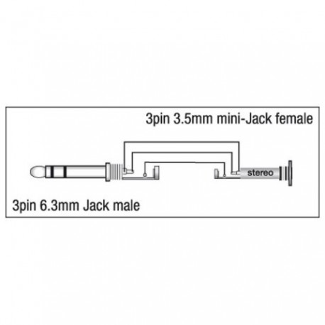 Adaptor Jack 6.3mm tata stereo la Jack 3.5mm mama, DAP-Audio XGA-13
