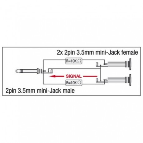 Adaptor Jack 3.5mm tata la 2 Jack 3.5mm mama, DAP-Audio XGA-40