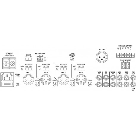 Amplificator-mixer 100V Monacor PA-948