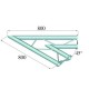 Truss corner BISYSTEM din 2 puncte 45° orizontal 800x800 mm, Alutruss PH-19