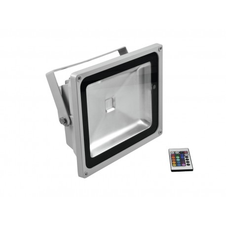 Reflector de exterior cu LED 50W COB RGB 120° si telecomanda, Eurolite LED IP FL-50 COB RGB 120° RC (51914610)
