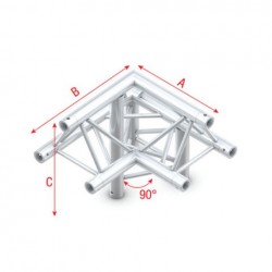 Grinda colt Showtec Corner 90° down right Deco-22 Triangle, apex up