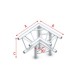 Grinda colt Showtec Corner 90° down right Deco-22 Triangle, apex down