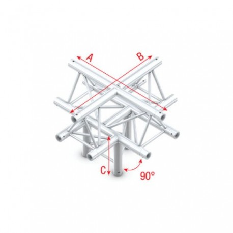 Grinda Showtec Cross + down 5-way, apex up Pro-30 Triangle P Truss