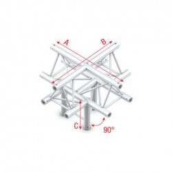 Grinda Showtec Cross + down 5-way, apex up Pro-30 Triangle G Truss