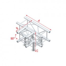 Grinda Showtec T-Cross + Down 4-way Pro-30 Square F Truss