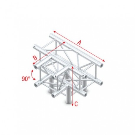 Grinda Showtec T-Cross + Down 4-way Pro-30 Square F Truss