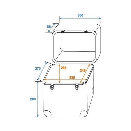 Flightcase din aluminiu pentru 80 LP-uri (discuri vinil), argintiu, Roadinger 30110029