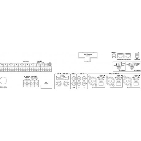 Amplificator-mixer 100V, 10 zone Monacor PA-2410Z