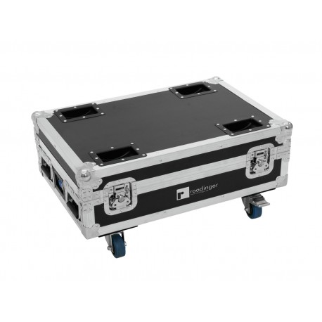 Case Roadinger Flightcase 4x AKKU BAR-6 Glow QCL Flex QuickDMX with charging function