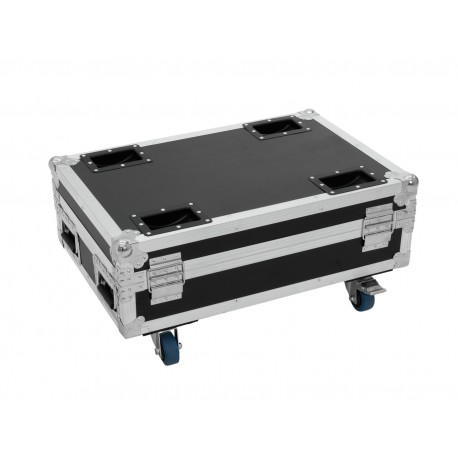 Case Roadinger Flightcase 4x AKKU BAR-6 Glow QCL Flex QuickDMX with charging function