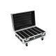 Case Roadinger Flightcase 4x AKKU BAR-6 Glow QCL Flex QuickDMX with charging function