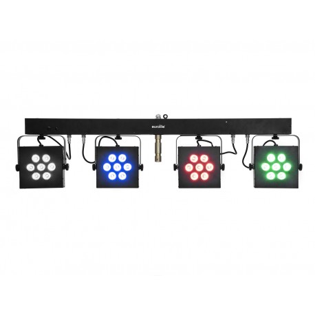 Set 4 proiectoare LED cu telecomanda Eurolite KLS-3002 Next Compact Light Set