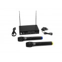 Set wireless cu receiver si 2 microfoane, Omnitronic VHF-102 214.35/201.60MHz