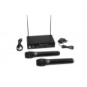Set wireless cu receiver si 2 microfoane, Omnitronic VHF-102 209.80/205.75MHz