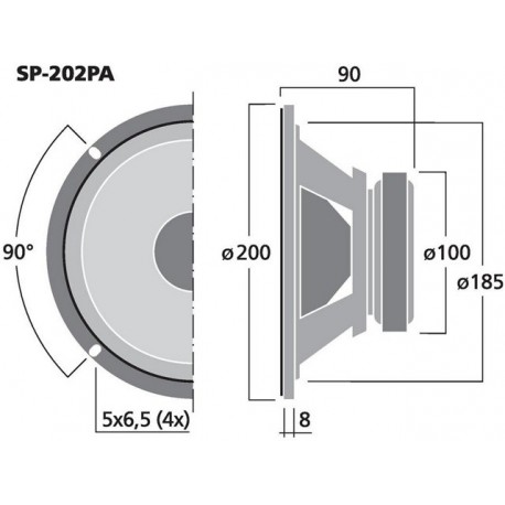 Difuzor universal bass Monacor SP-202PA