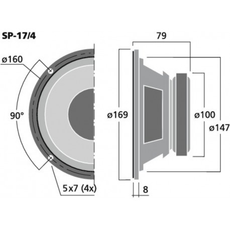 Difuzor universal Monacor SP-17/4
