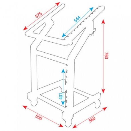 Rack metalic mobil DAP Audio, ajustable Toploading