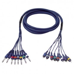 Cablu multicore 8 x Jack 6.3 mono la 8 x RCA DAP Audio FL-64600